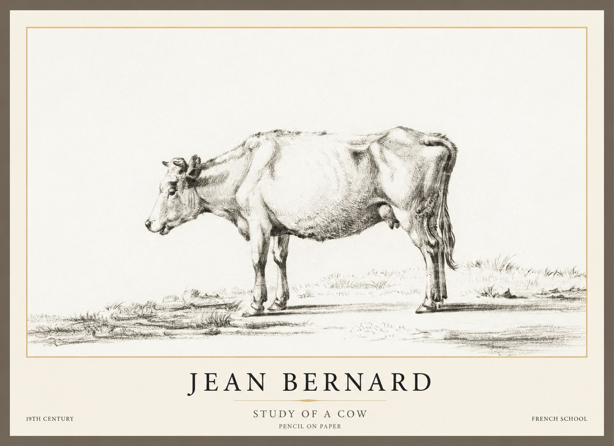 Jean Bernard Study of a Cow XI No1 - Plakat