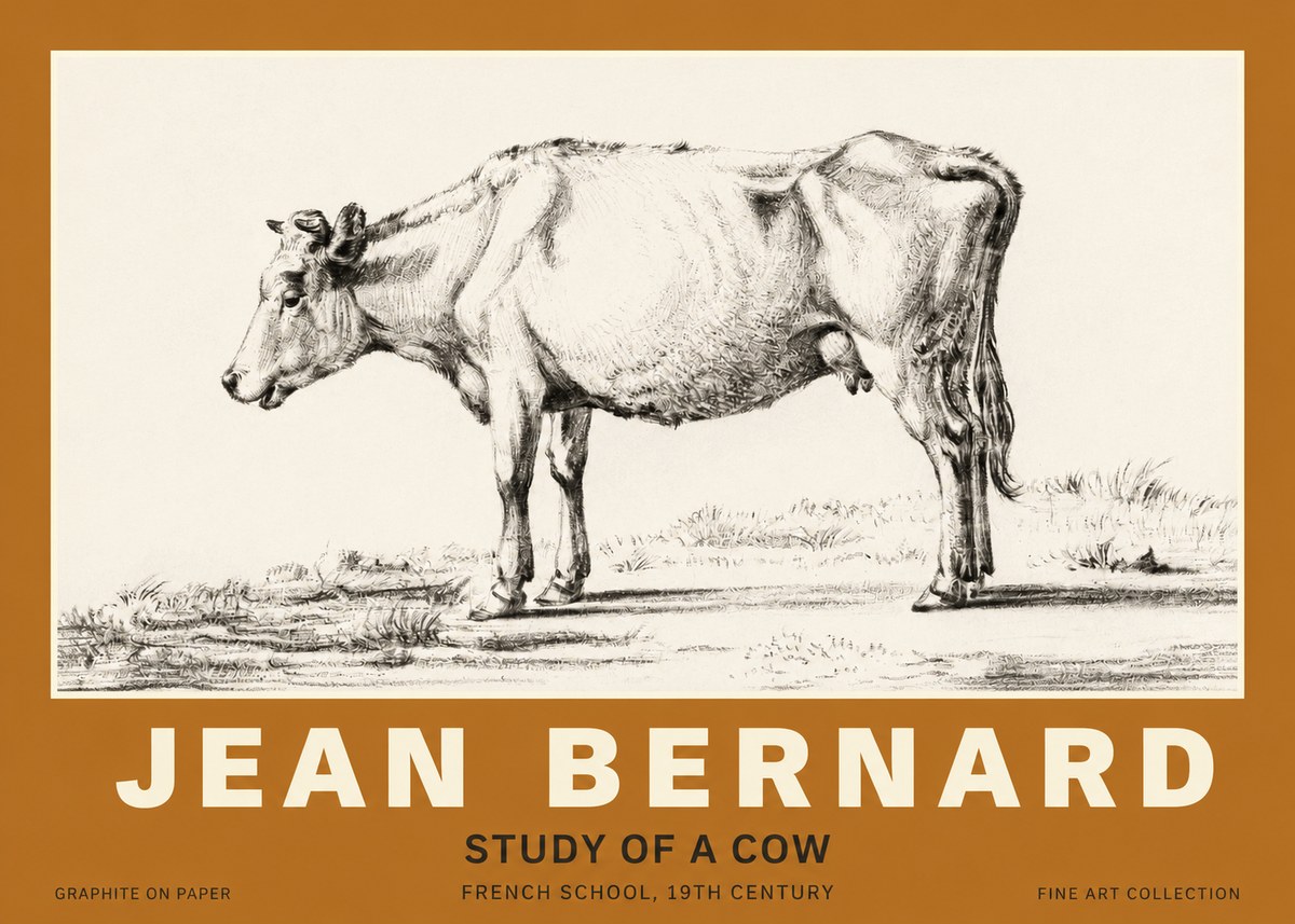Jean Bernard Study of a Cow XI No3 - Plakat