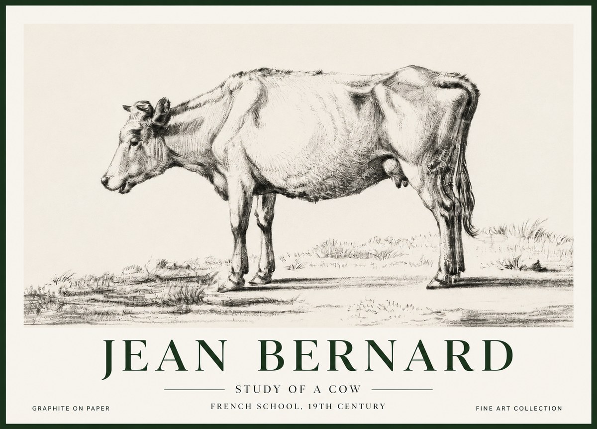 Jean Bernard Study of a Cow XI No5 - Plakat