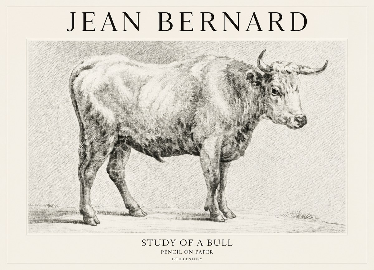 Jean Bernard Study of a Bull IV No1 - Plakat