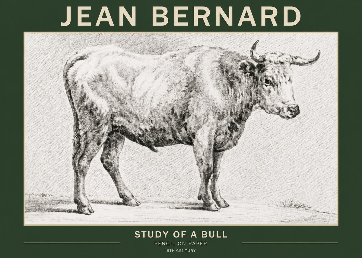 Jean Bernard Study of a Bull IV No2 - Plakat