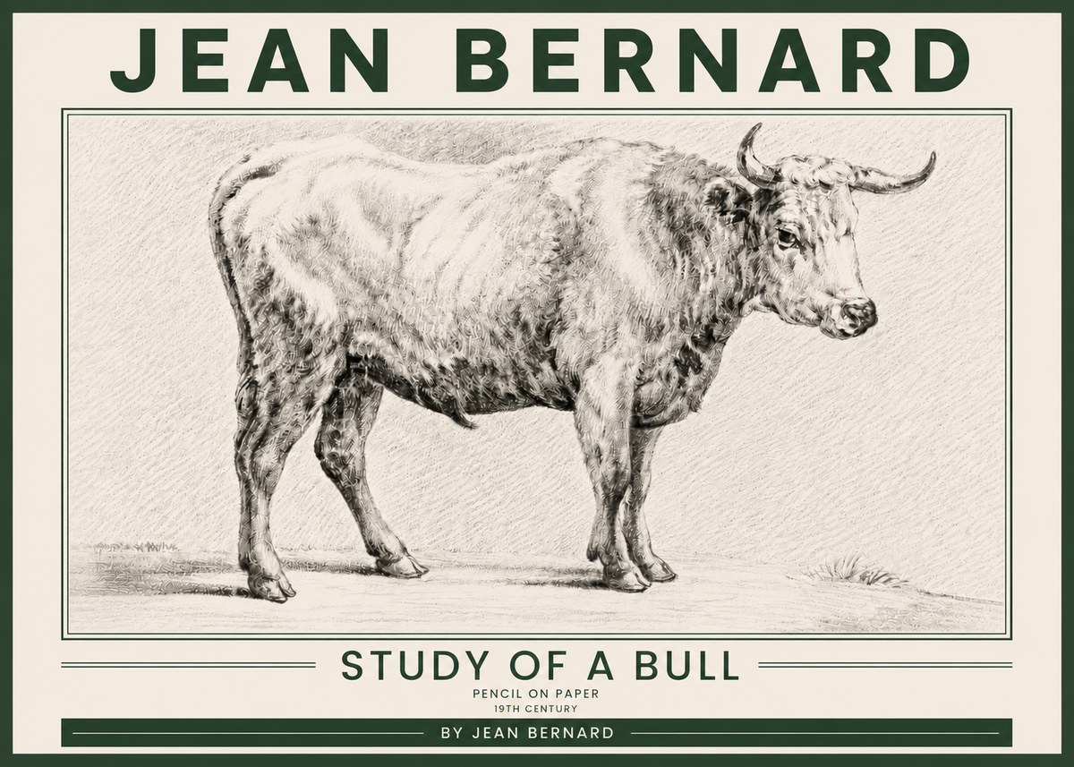 Jean Bernard Study of a Bull IV No5 - Plakat