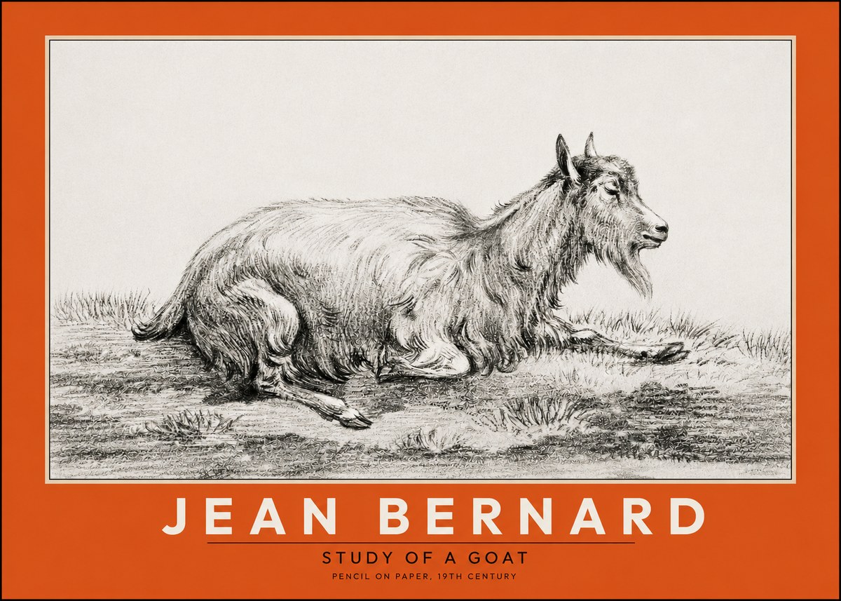 Jean Bernard Study of a Goat V No2 - Plakat