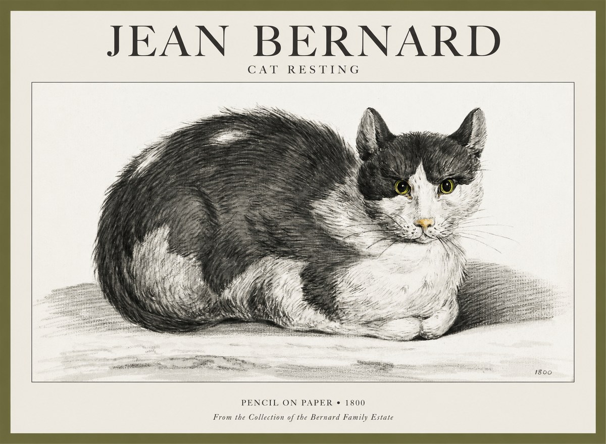 Jean Bernard Cat Resting No1 - Plakat