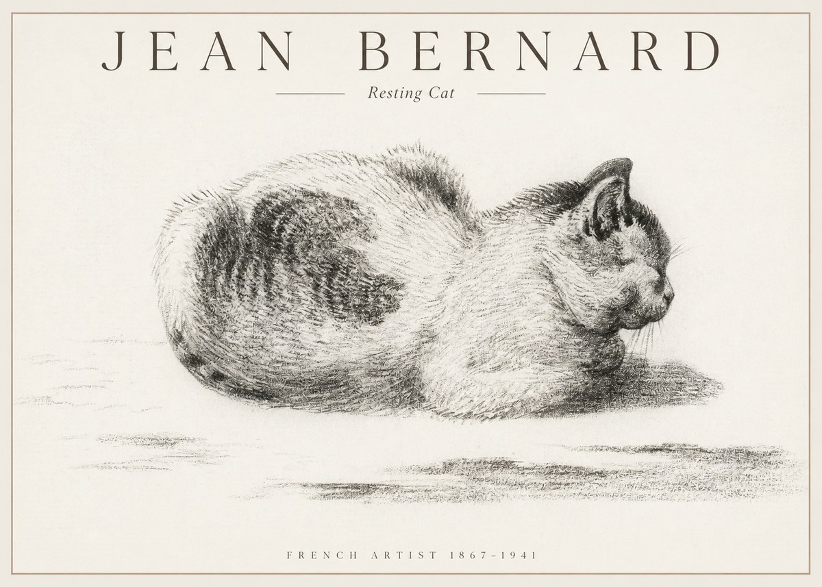 Jean Bernard Resting Cat No1 - Plakat