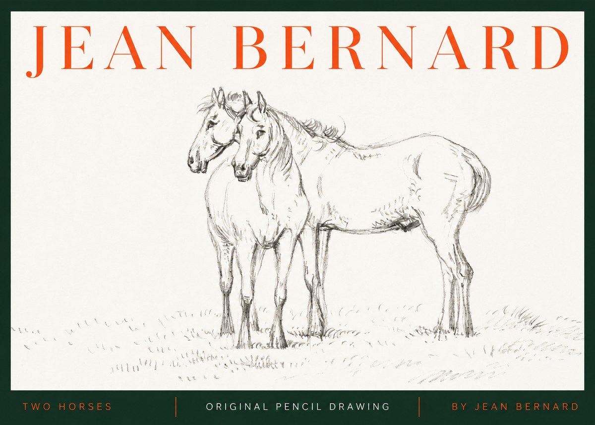 Jean Bernard Two Horses I No2 - Plakat