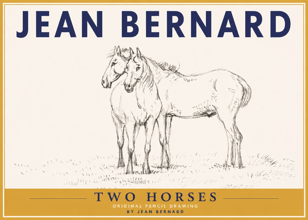 Jean Bernard Two Horses I No4 - Plakat