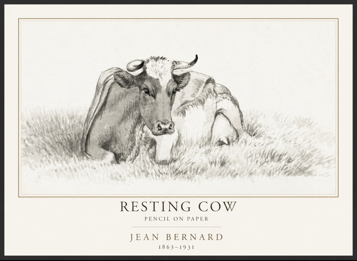 Jean Bernard Resting Cow IV No1 - Plakat