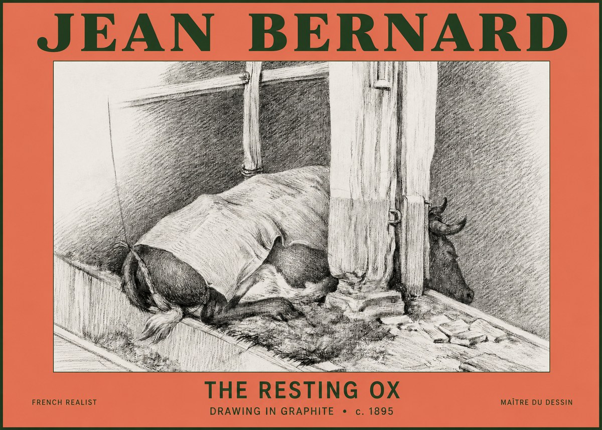 Jean Bernard The Resting Ox No2 - Plakat
