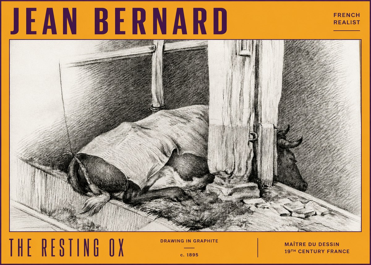 Jean Bernard The Resting Ox No4 - Plakat