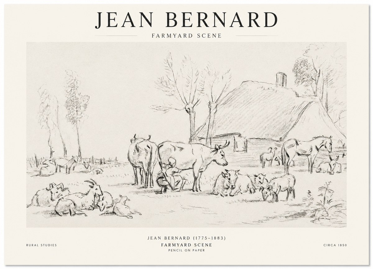 Jean Bernard Farmyard Scene No1 - Plakat