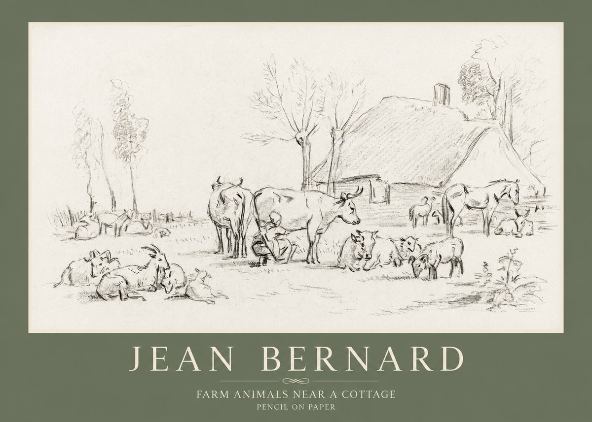 Jean Bernard Farmyard Scene No4 - Plakat