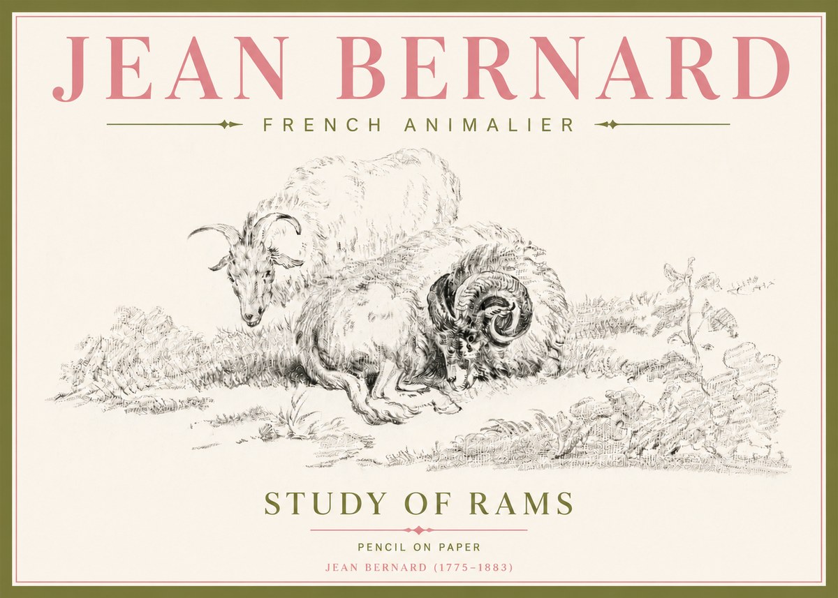Jean Bernard Study of Sheep No5 - Plakat