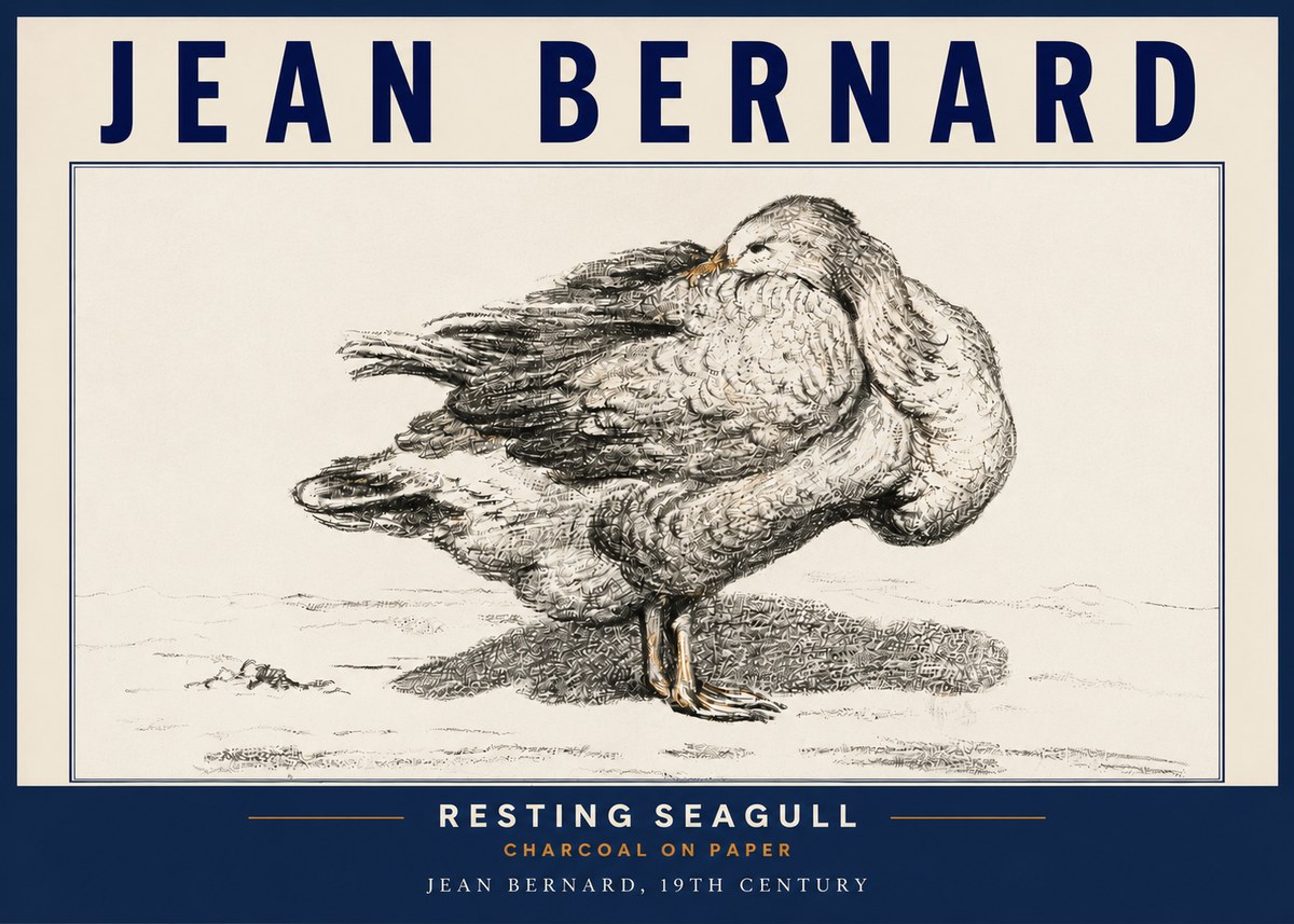 Jean Bernard Resting Seagull No4 - Plakat
