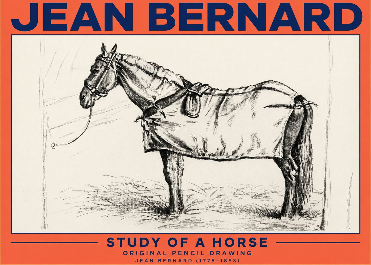 Jean Bernard Study of a Horse XI No3 - Plakat