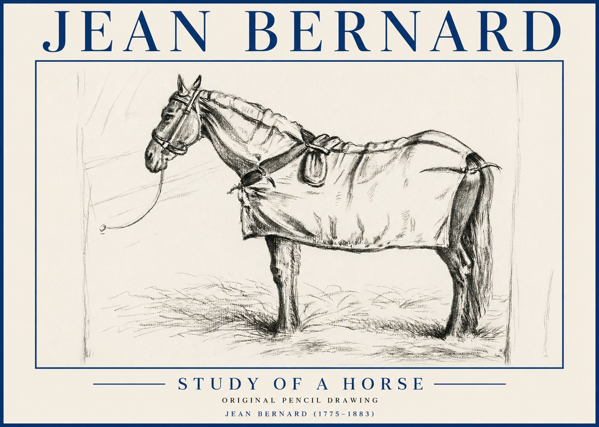 Jean Bernard Study of a Horse XI No5 - Plakat
