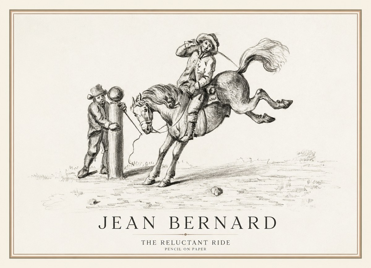 Jean Bernard A Study of the Bucking Horse No3 - Plakat