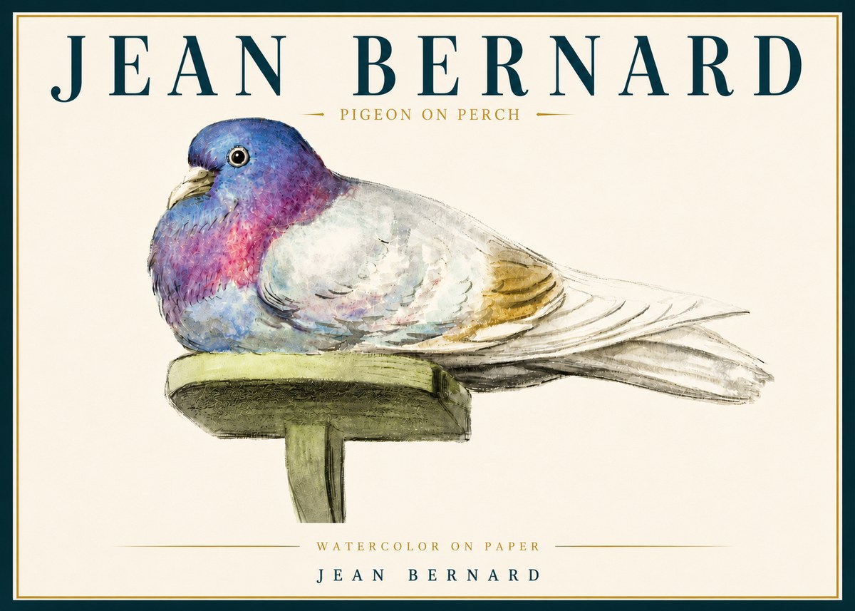 Jean Bernard Pigeon on Perch No5 - Plakat