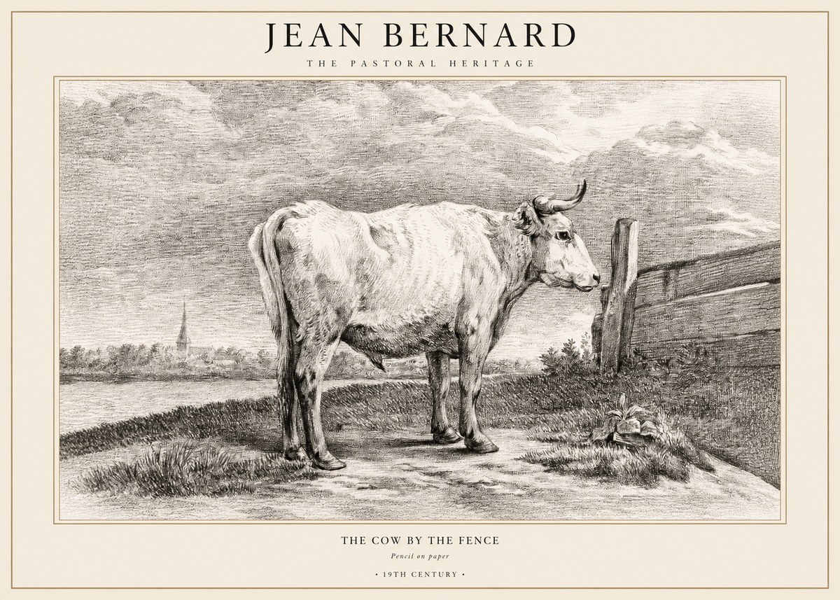 Jean Bernard Study of a Cow XV No3 - Plakat