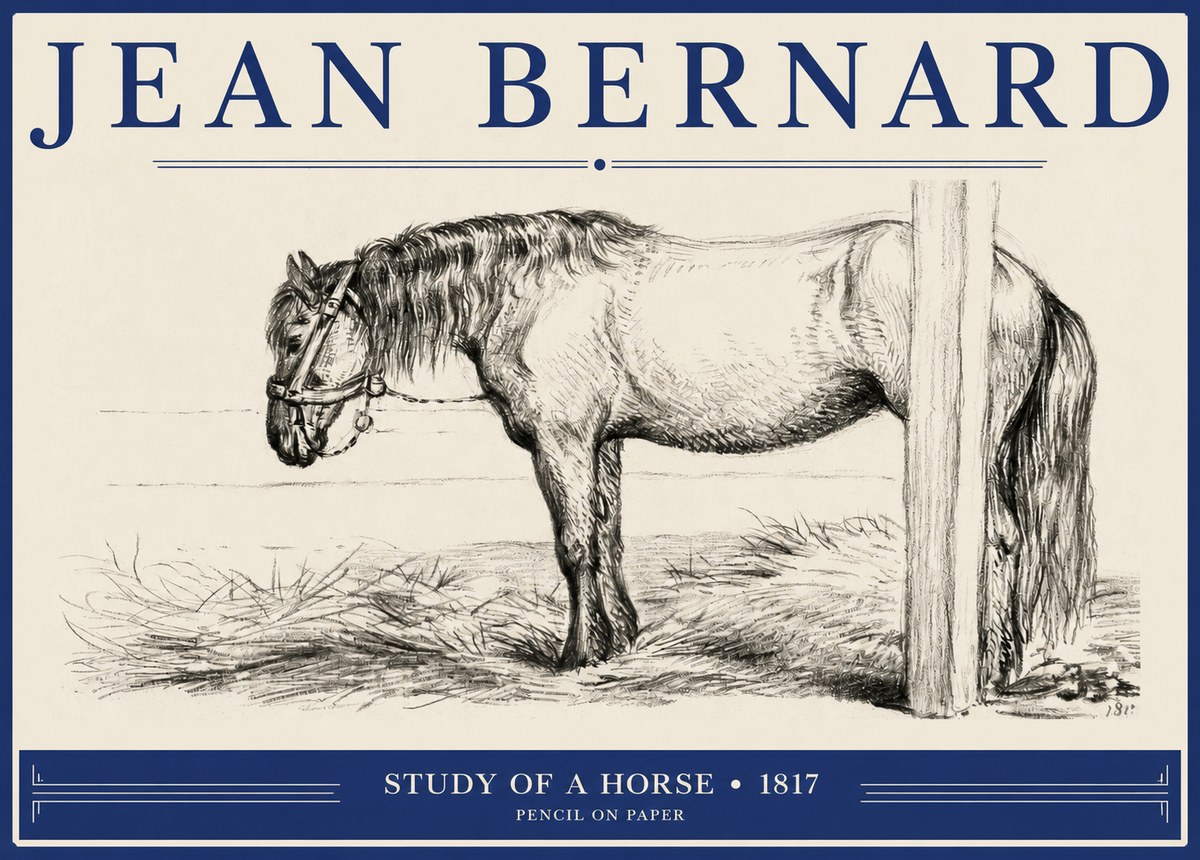 Jean Bernard Study of a Horse XII No2 - Plakat