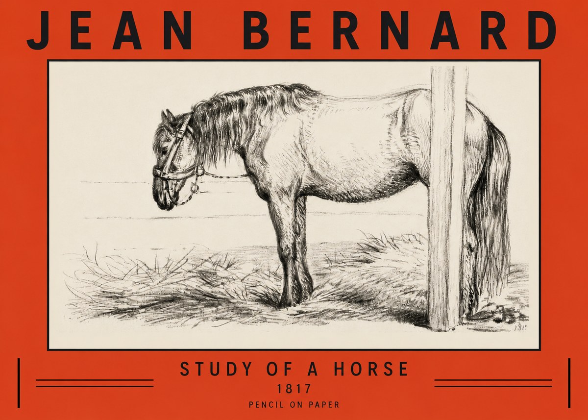 Jean Bernard Study of a Horse XII No3 - Plakat
