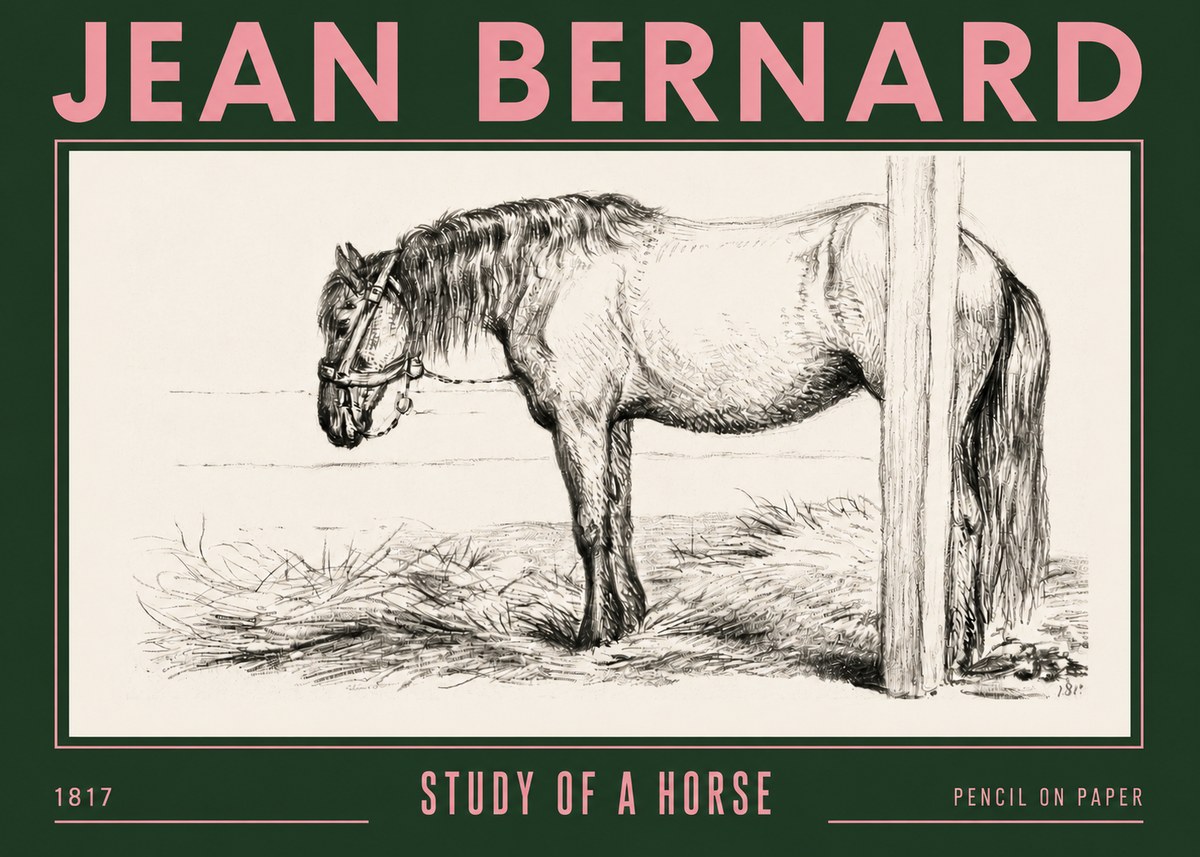 Jean Bernard Study of a Horse XII No4 - Plakat