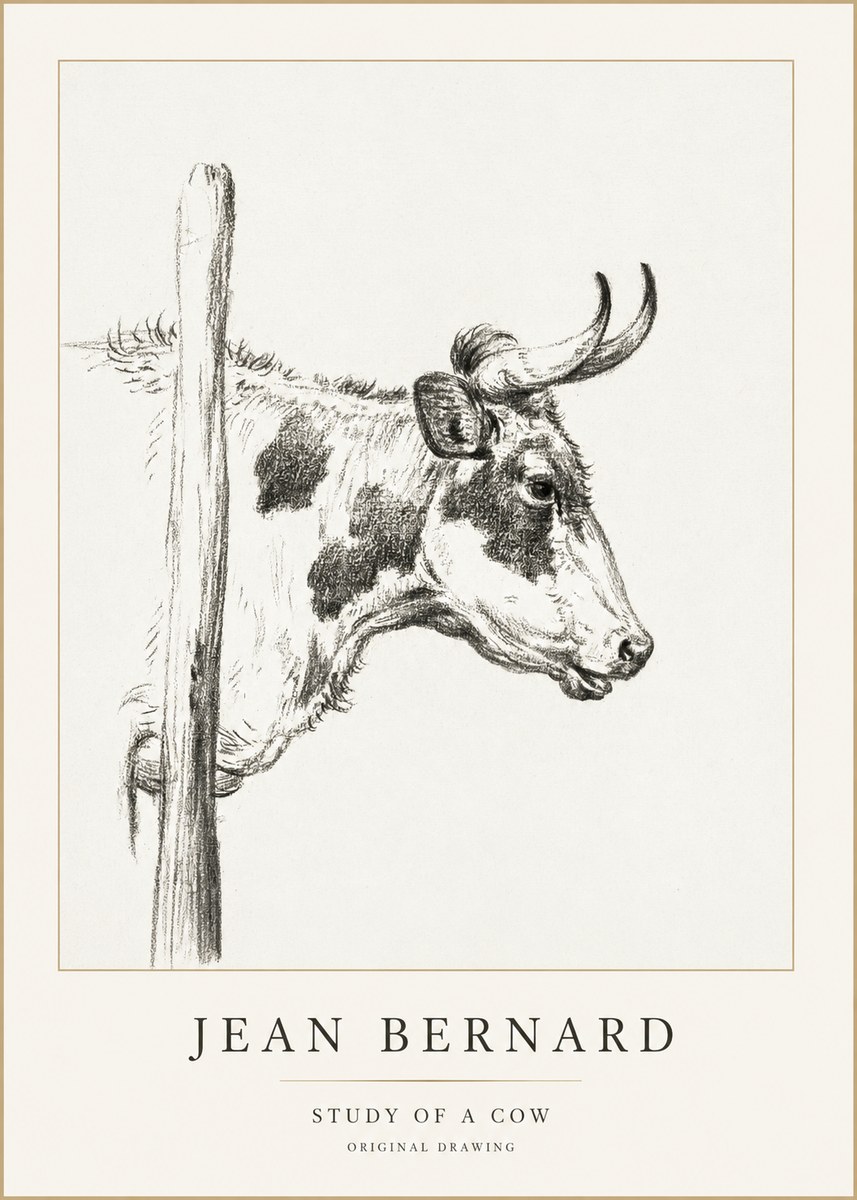 Jean Bernard Study of a Cow XVII No1 - Plakat
