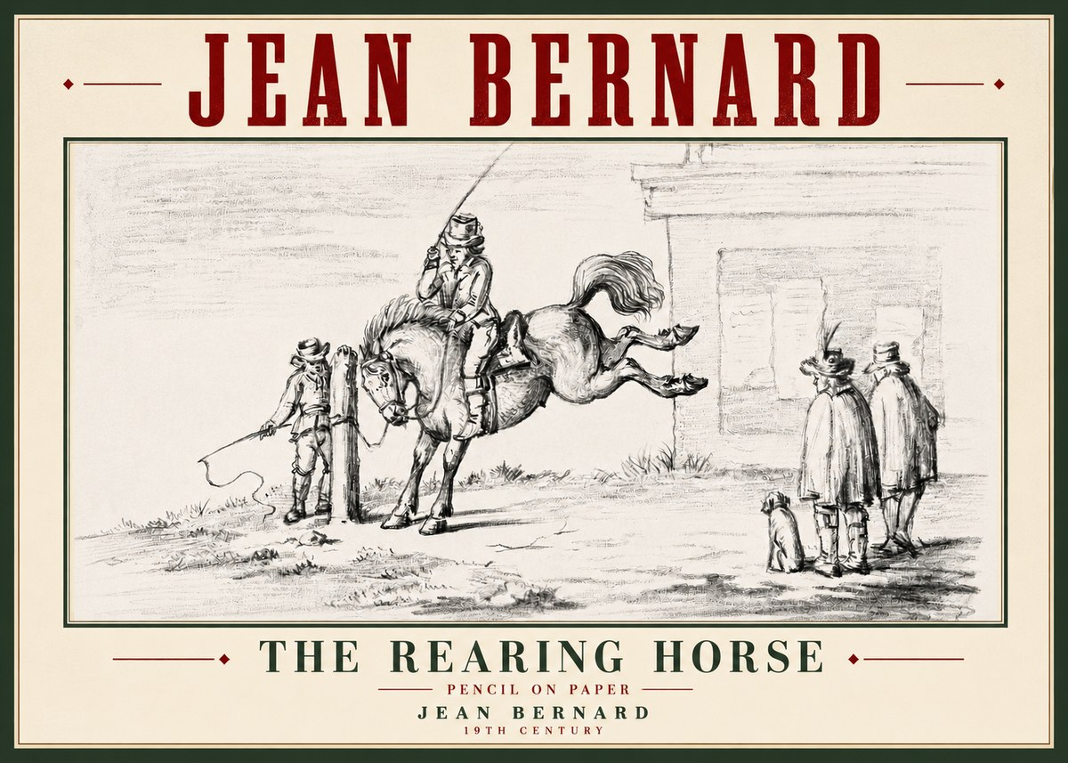 Jean Bernard The Rearing Horse II No5 - Plakat