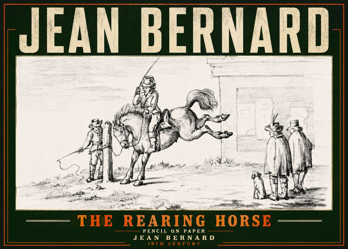 Jean Bernard The Rearing Horse II No6 - Plakat