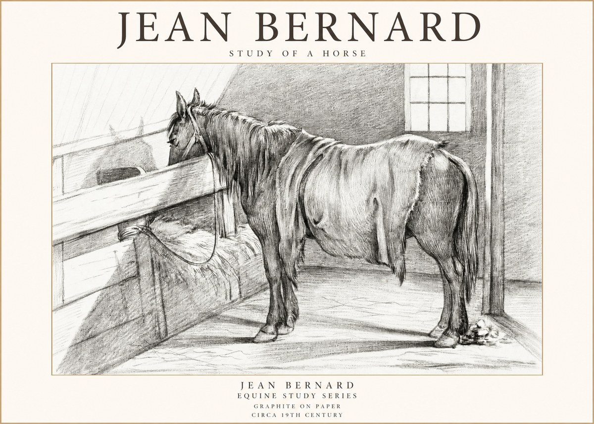 Jean Bernard Study of a Horse XIII No1 - Plakat