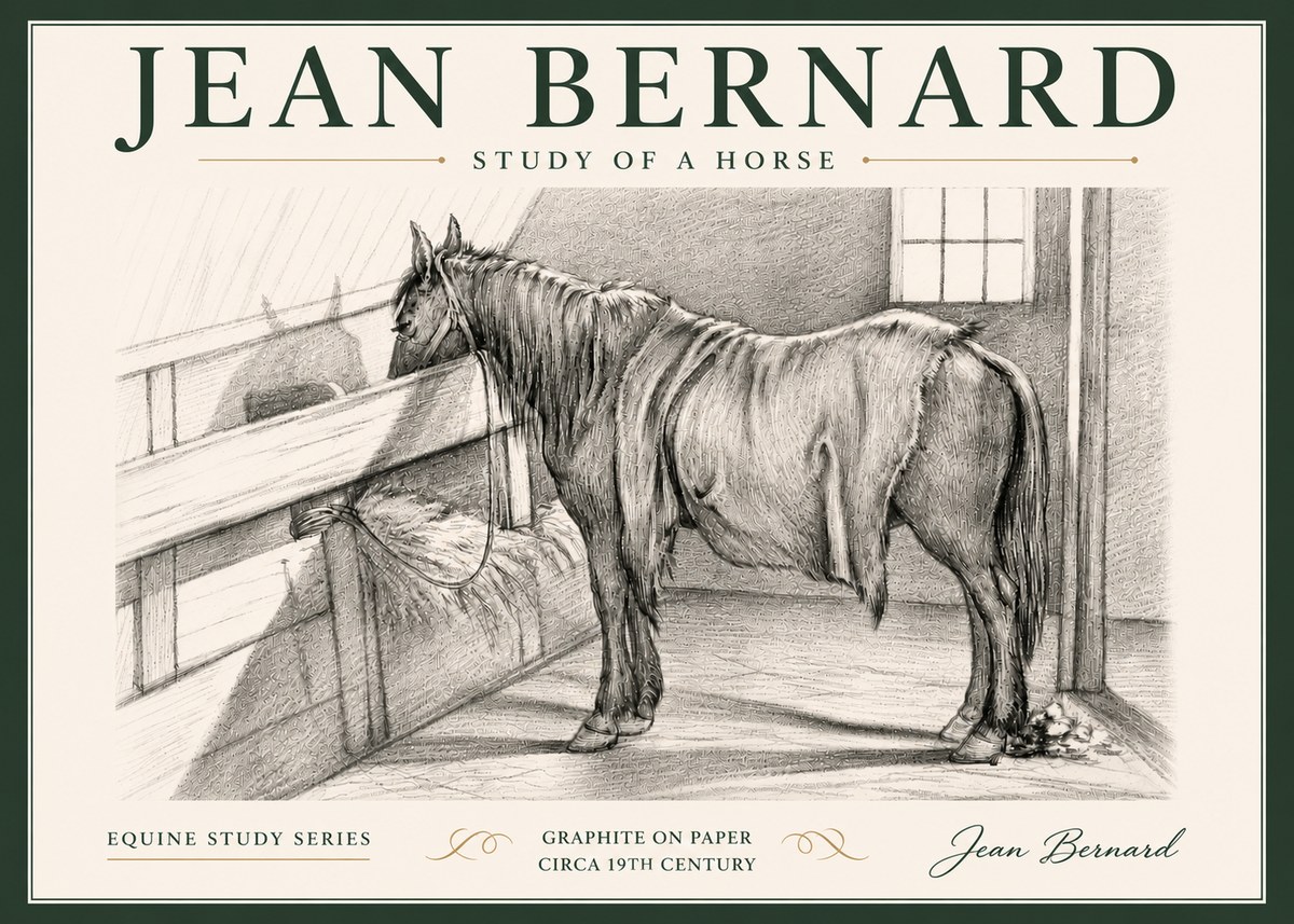 Jean Bernard Study of a Horse XIII No5 - Plakat
