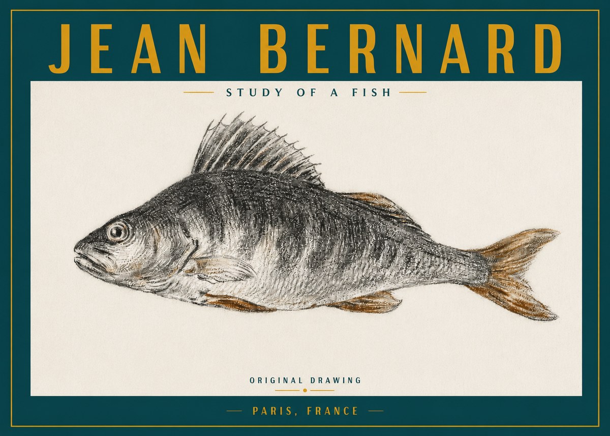 Jean Bernard Study of a Fish IV No3 - Plakat