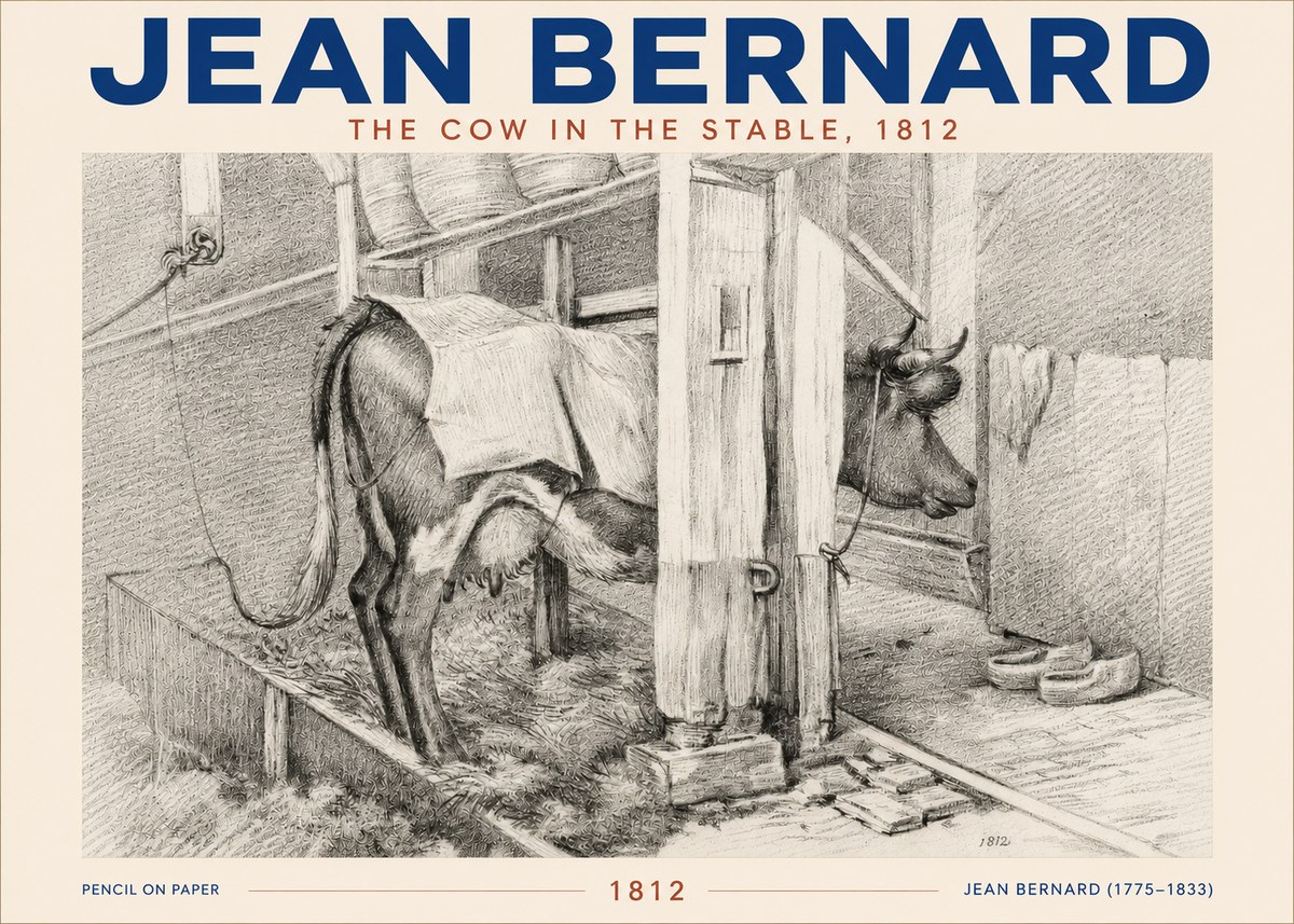 Jean Bernard The Cow in the Stable No5 - Plakat
