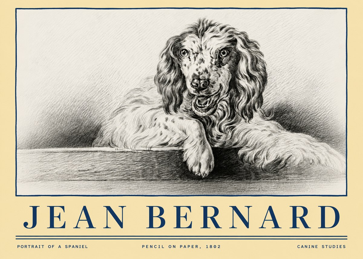 Jean Bernard Portrait of a Spaniel No4 - Plakat