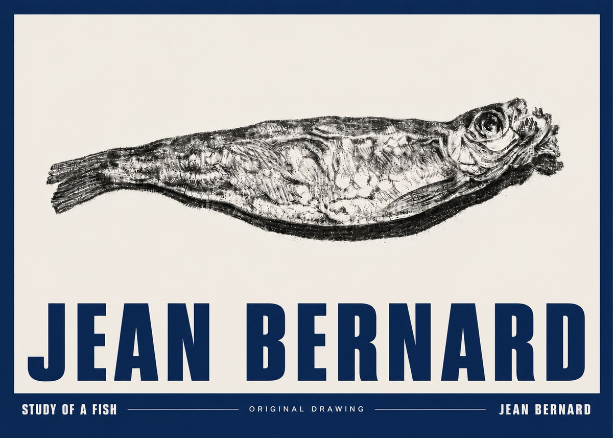 Jean Bernard Study of a Fish V No5 - Plakat