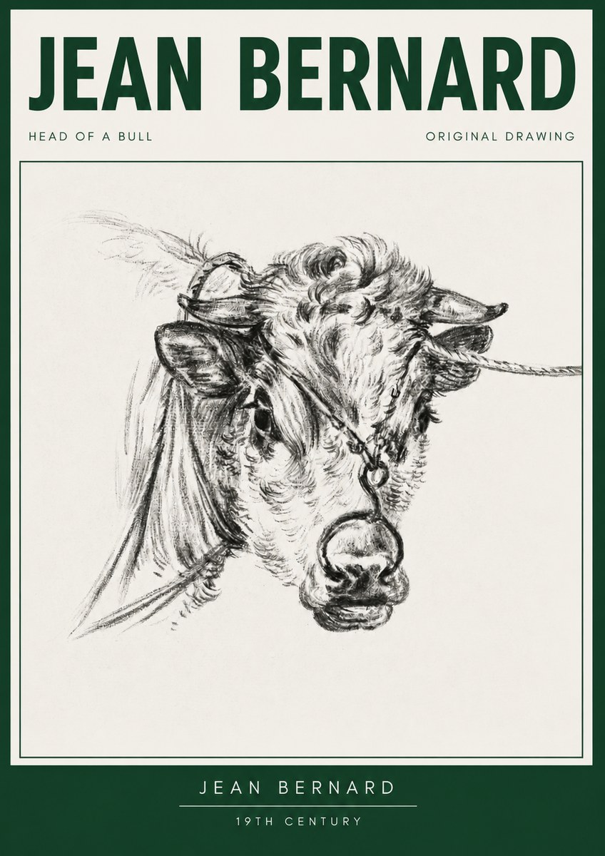 Jean Bernard Head of a Bull No3 - Plakat