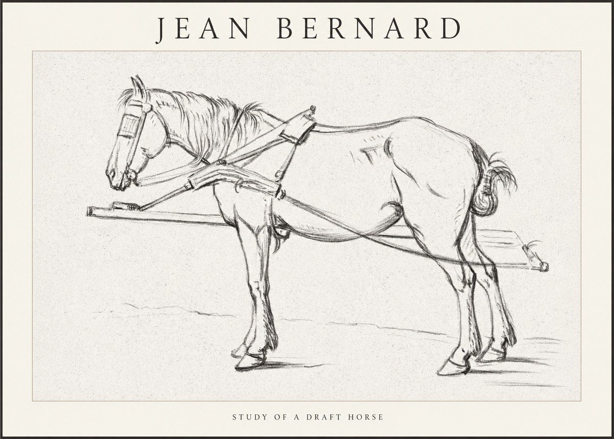 Jean Bernard Study of a Draft Horse II No1 - Plakat