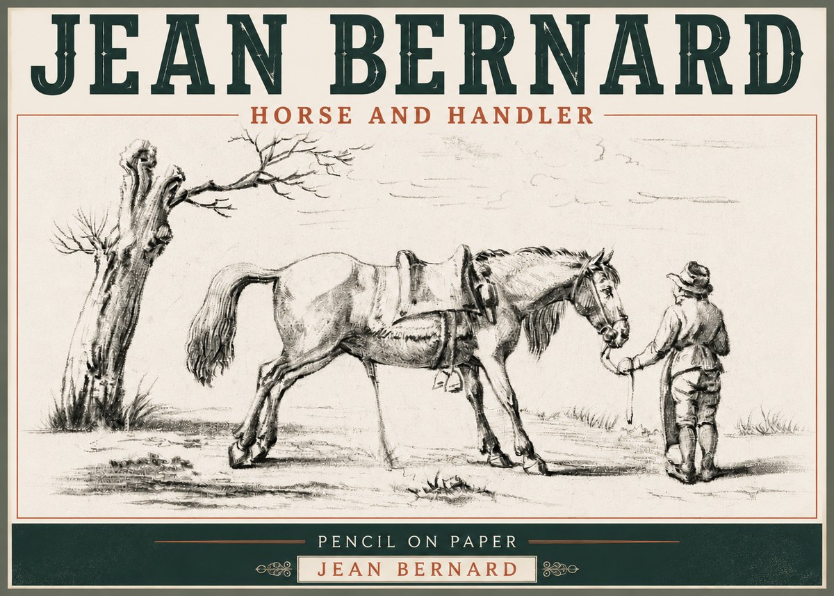 Jean Bernard Horse and Handler No6 - Plakat