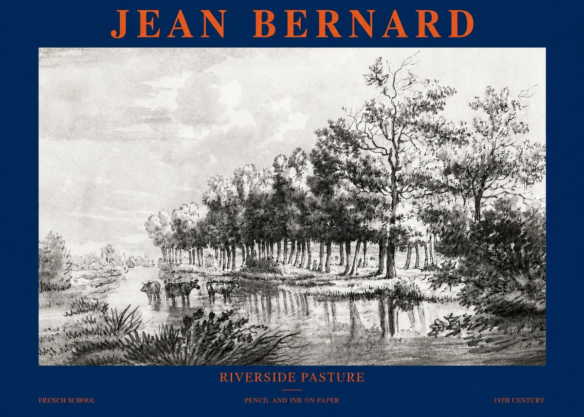 Jean Bernard Riverside Pasture No3 - Plakat