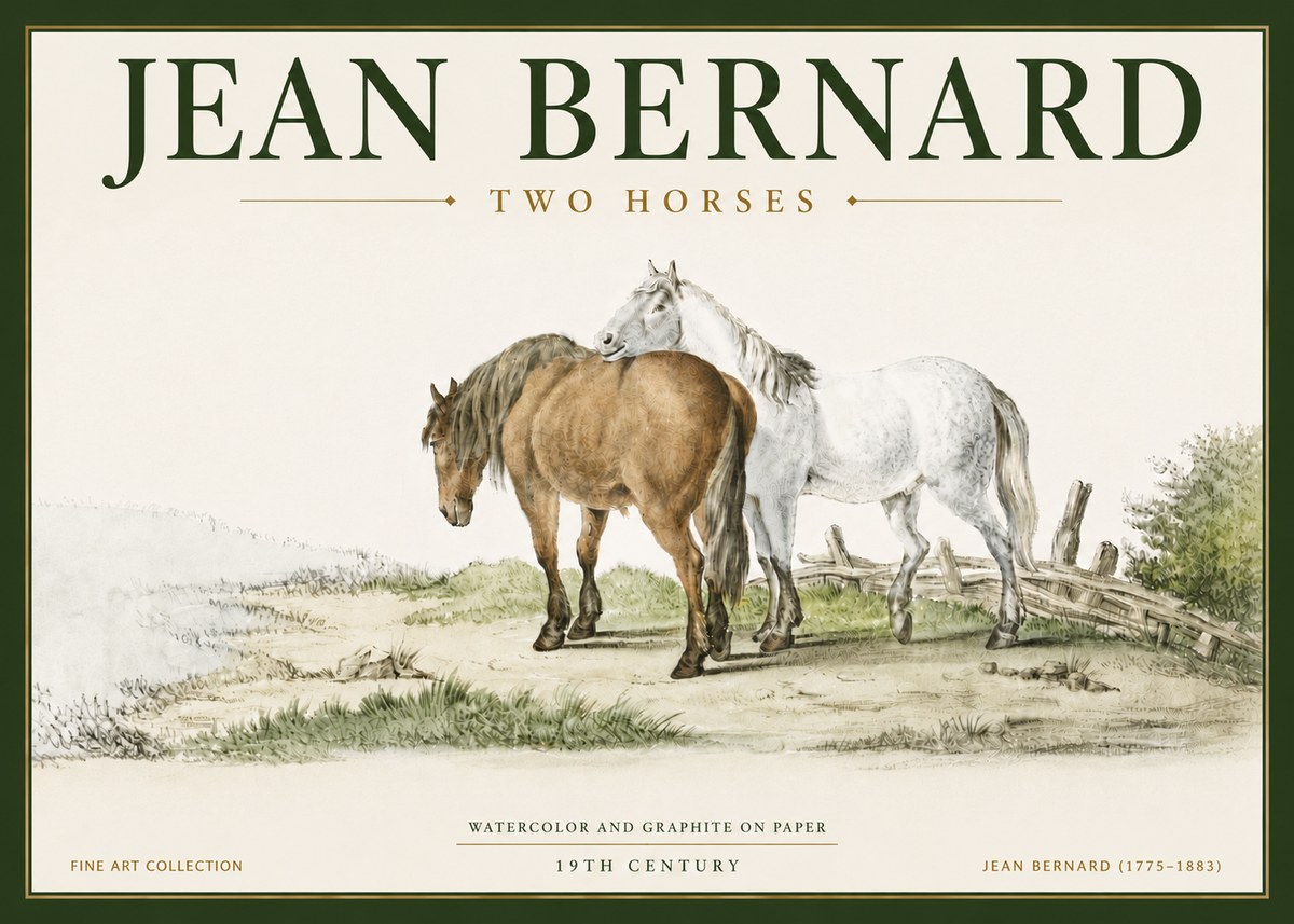 Jean Bernard Two Horses II No6 - Plakat