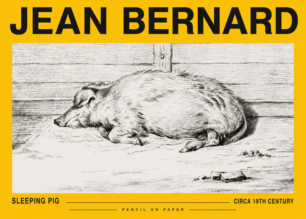 Jean Bernard Sleeping Pig I No5 - Plakat