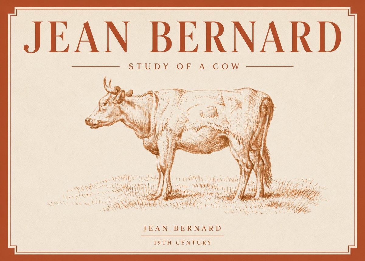 Jean Bernard Study of a Cow XIX No4 - Plakat