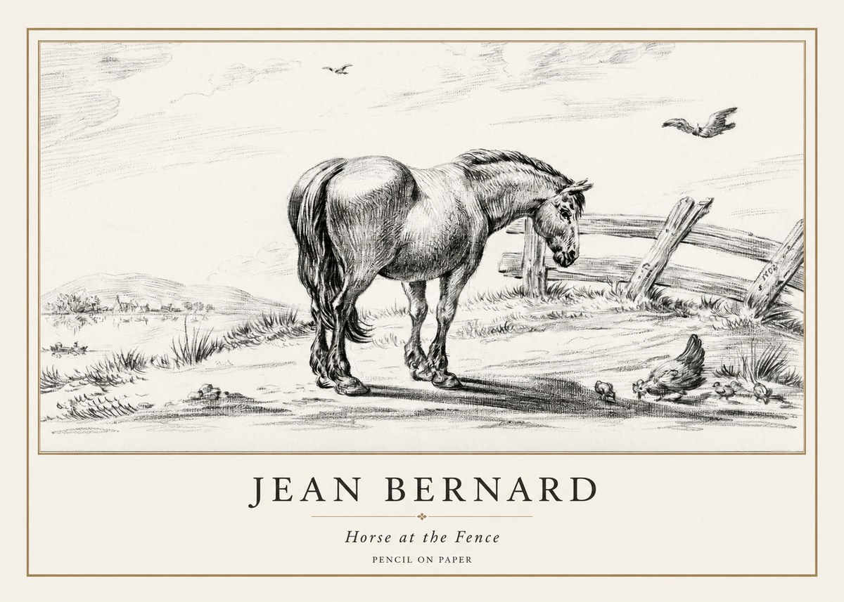 Jean Bernard Horse at the Fence No1 - Plakat