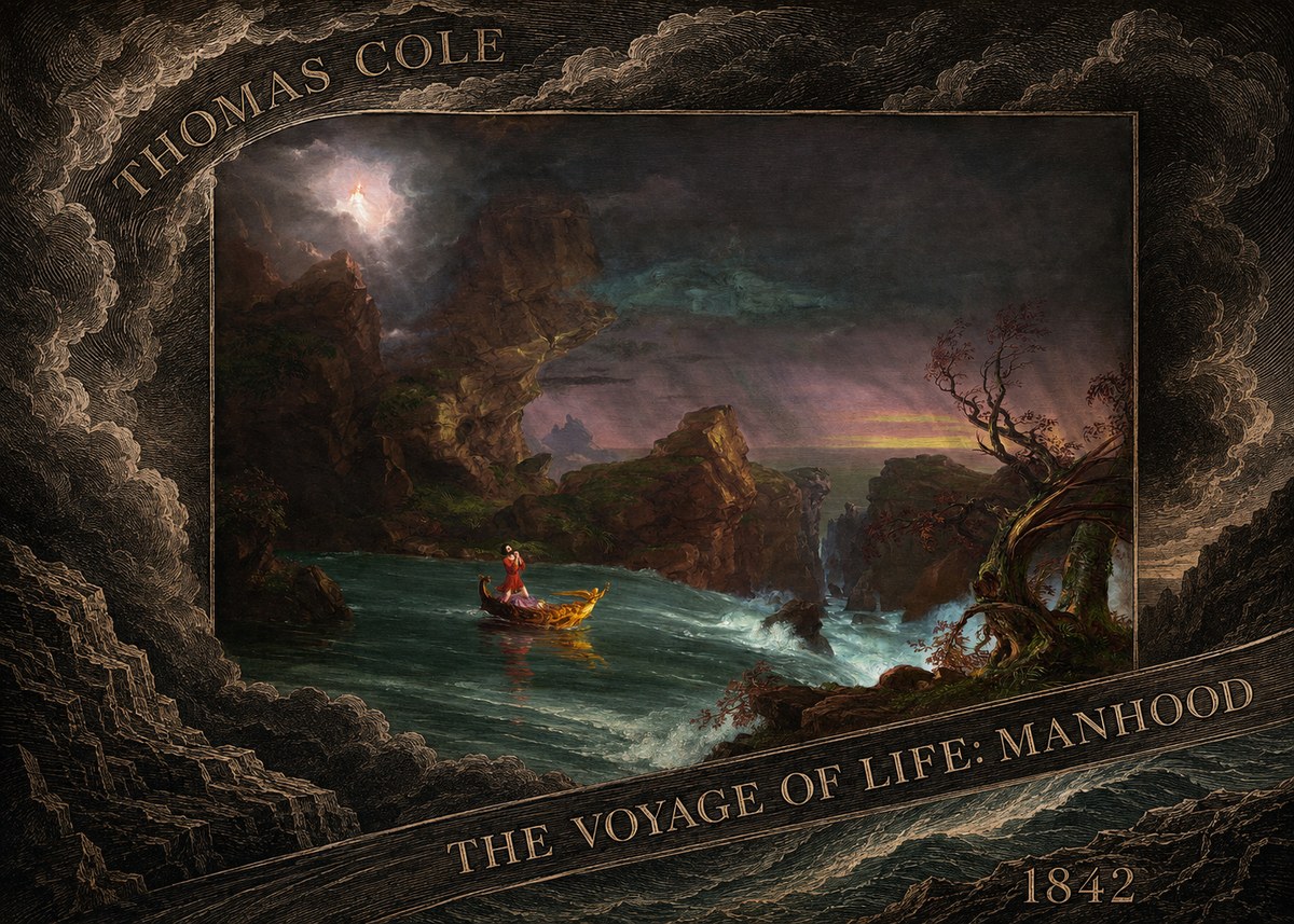 Thomas Cole The Voyage of Life: Manhood II No6 - Plakat