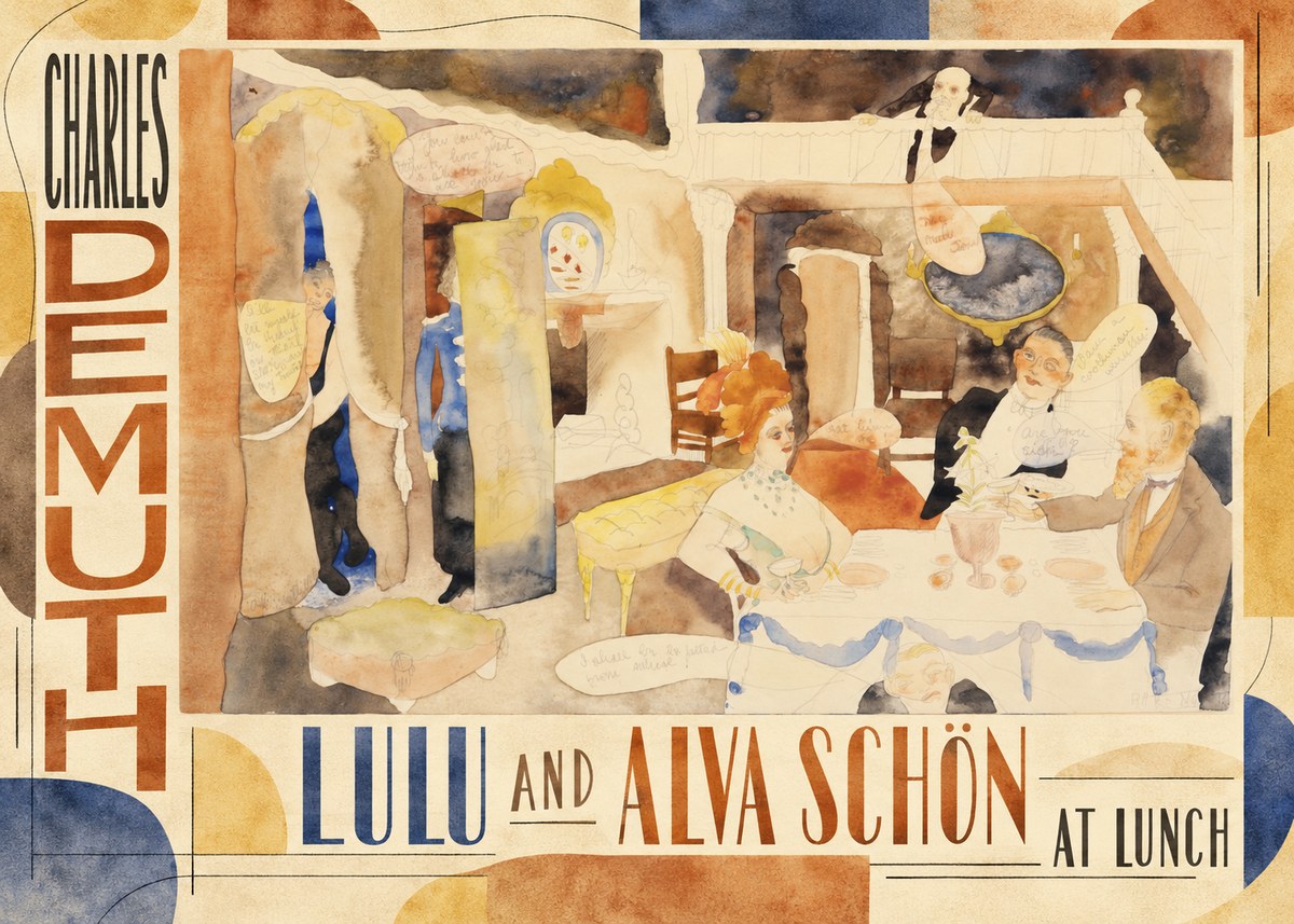 Charles Demuth Lulu and Alva Schön at Lunch No5 - Plakat
