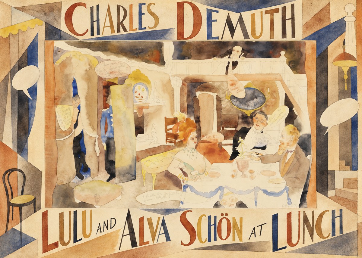 Charles Demuth Lulu and Alva Schön at Lunch No6 - Plakat