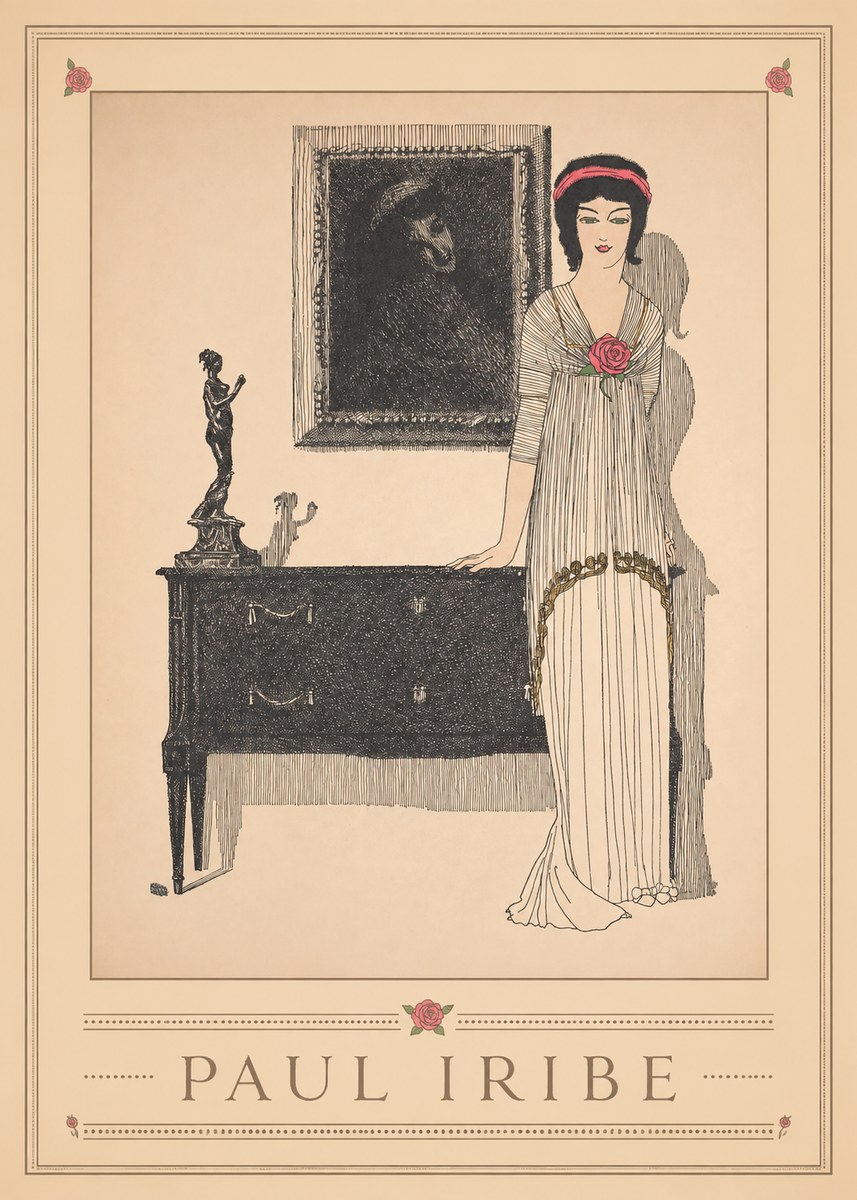 Paul Iribe Woman with Rose No1 - Plakat
