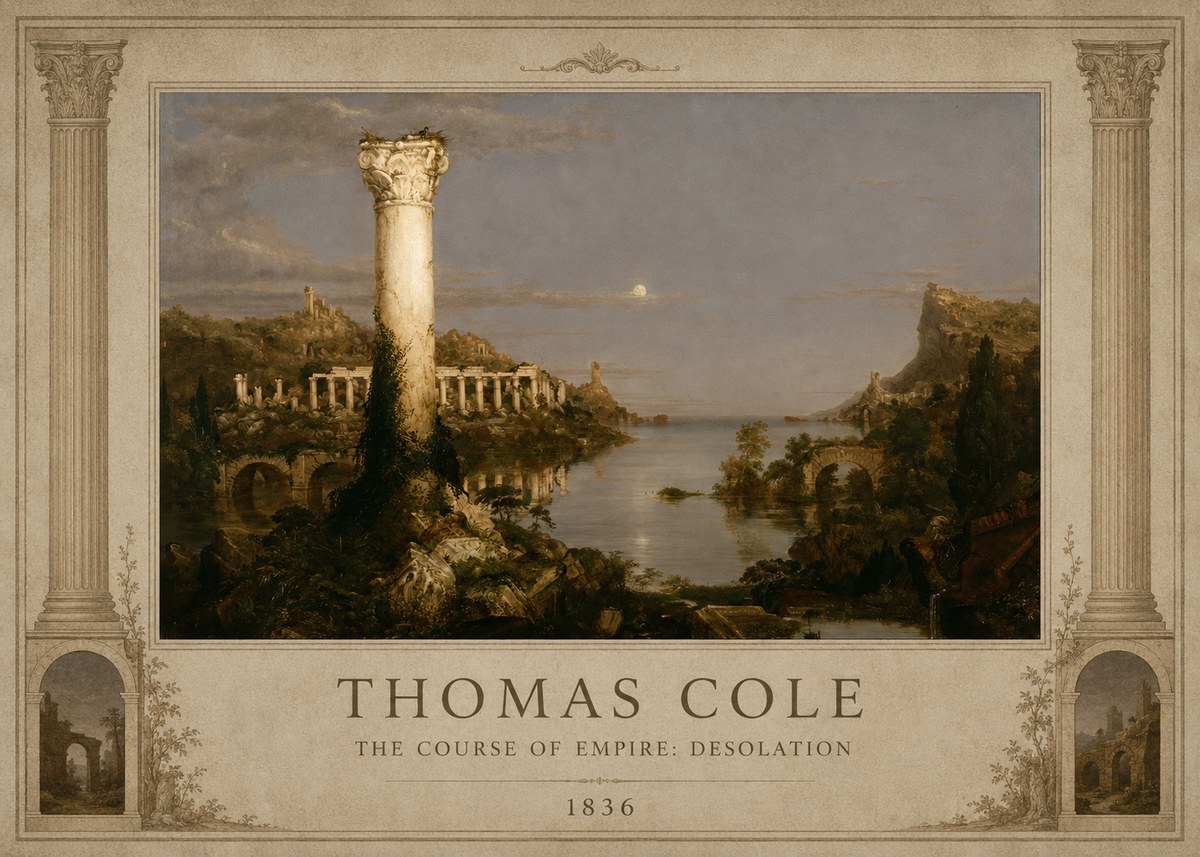 Thomas Cole The Course of Empire: Desolation No1 - Plakat