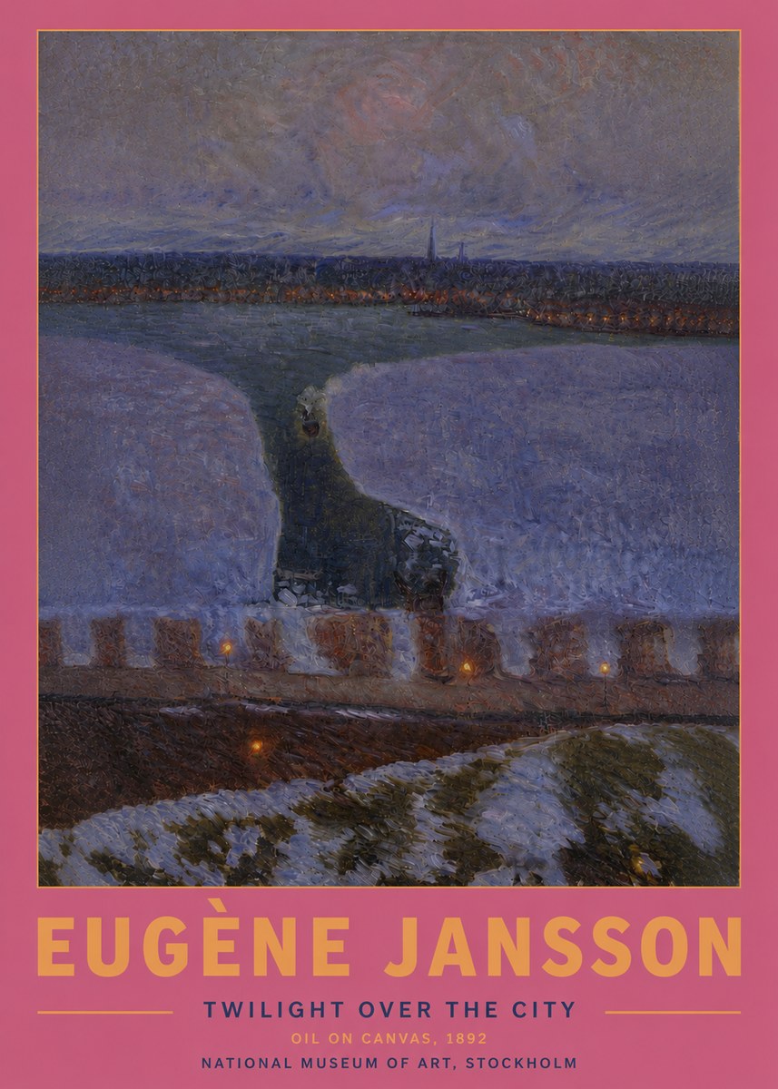 Eugène Jansson Twilight over the City No6 - Plakat