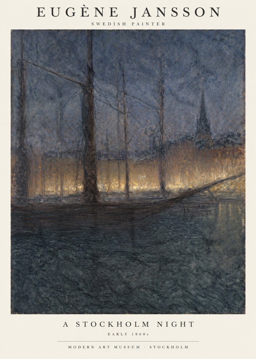 Eugène Jansson Evening on the Water No2 - Plakat